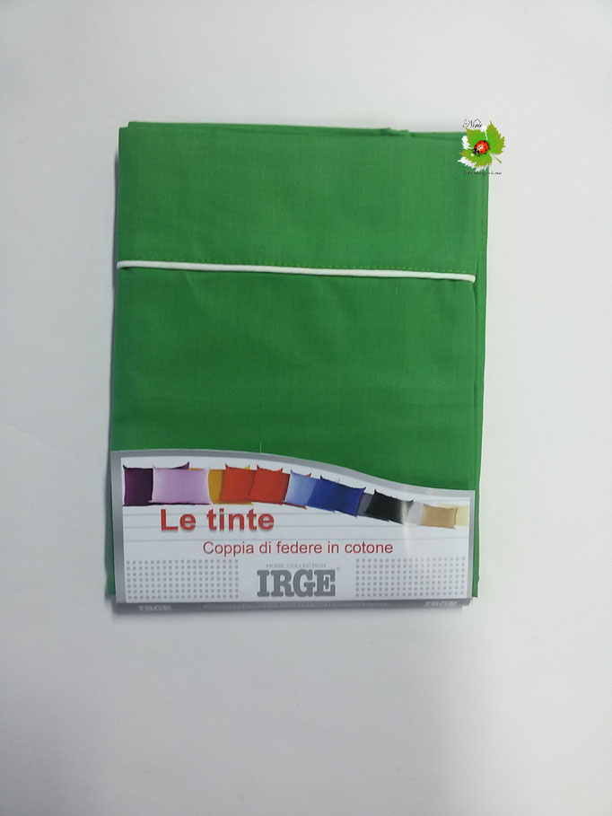 Coppia federe Irge in cotone Verde 52x82 Art.A266