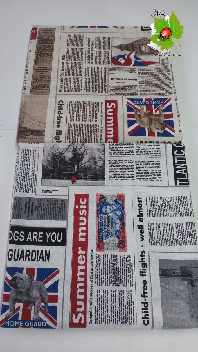 Scampolo tessuto jacquard Dis.Gazzetta di London 280x280 cm . A889