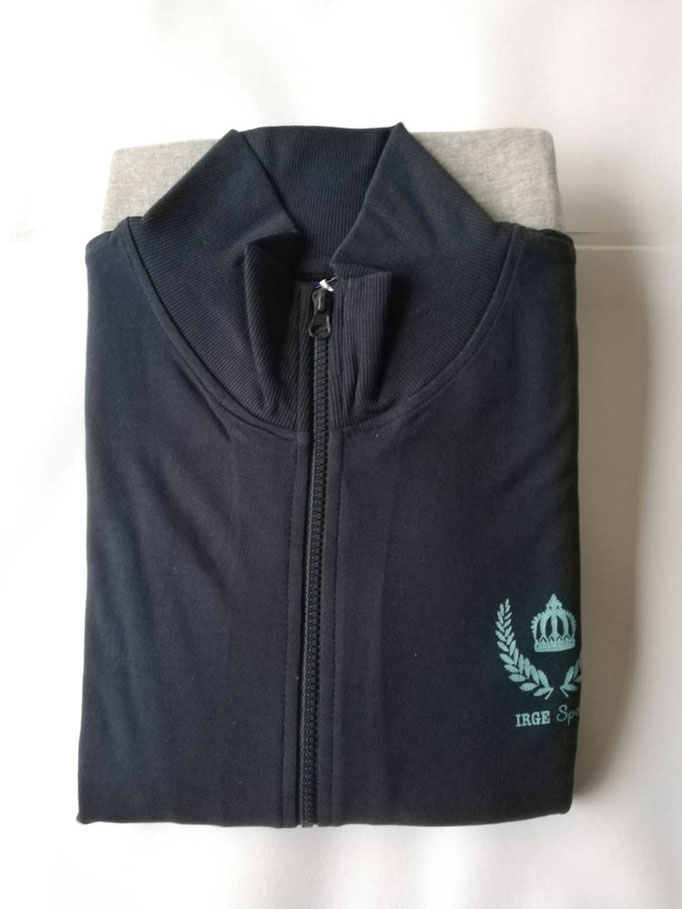 Pigiama uomo in felpa di cotone invernale Irge con zip. Col.Blu. B784