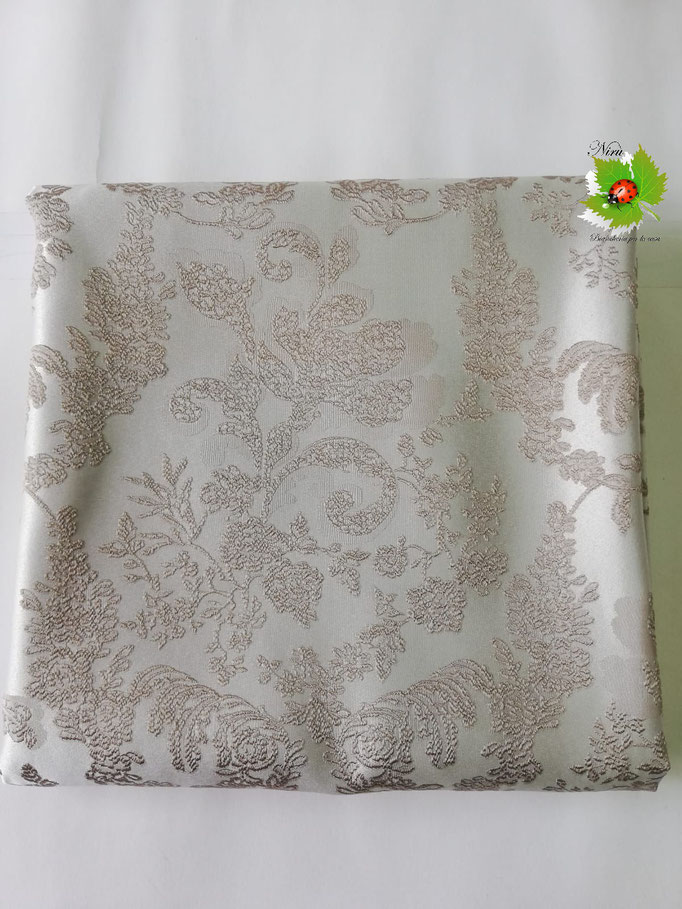 Scampolo tessuto jacquard dis. foglie 280x280 cm. Col.Fango.B236