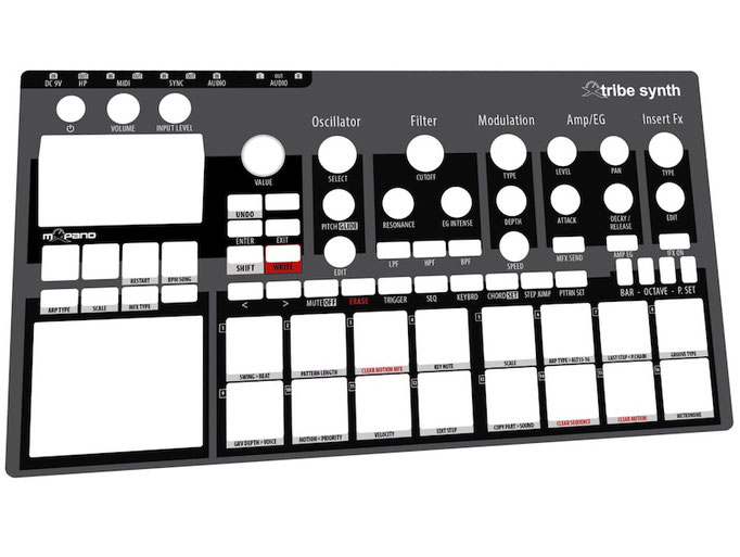 Xtribe Grey, Instrument Overlay von mxpand - für Korg Electribe 2 (E2), Synthesizer, Groovebox, Sequencer, hochwertige Bedien-Schablone/Skin/Folie, EMX-1