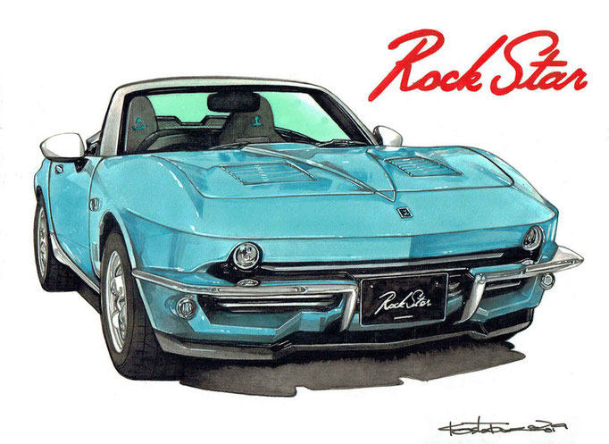 光岡ロックスターの手描きイラスト