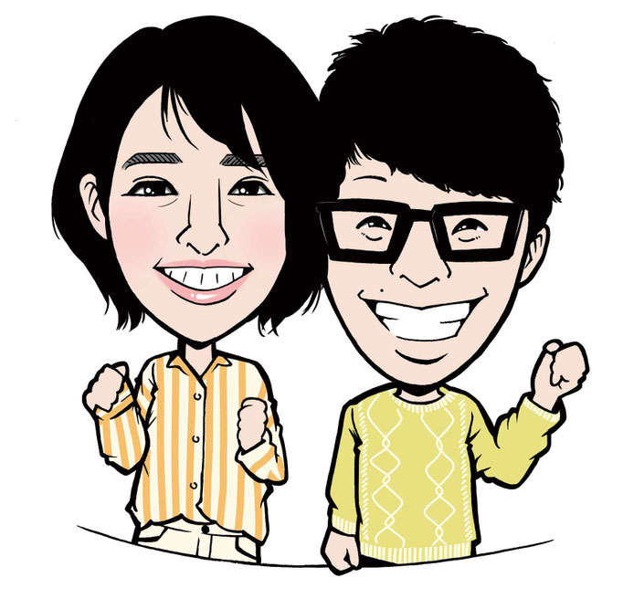 新垣結衣と星野源のイラスト