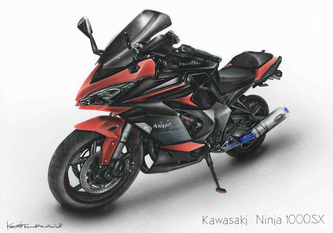バイクの手描きイラスト