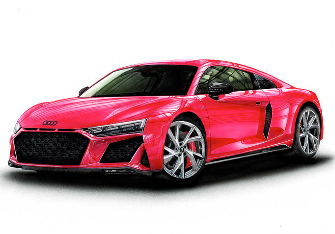 アウディR8のエアブラシアート