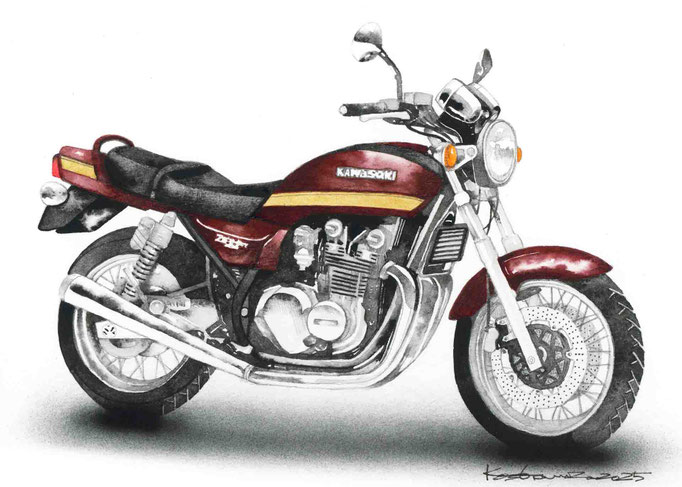 バイクイラスト手描き