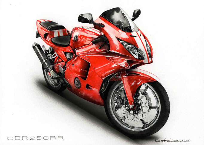 バイクの手描きイラスト