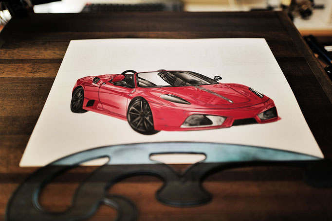 フェラーリの車絵イラスト