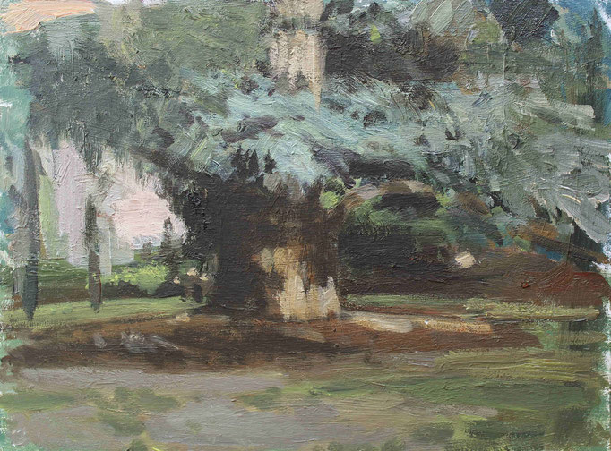 Toulouse, oil sketch, 15 x 20 cm, 2023. Outdoor allaprima. By Nicolas Borderies.