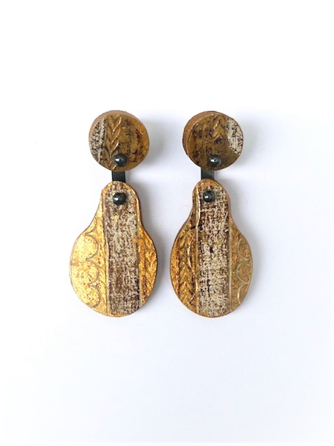 Eva Tesarik - Ohrschmuck aus der Serie "Palazzo" - Silber, Holz