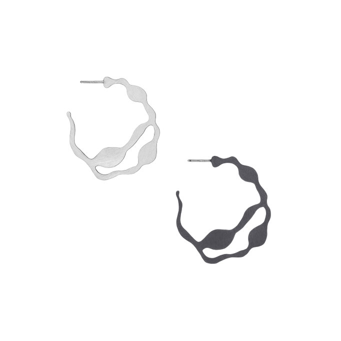 Denisa Piatti-Arame hoop earrings-Silber