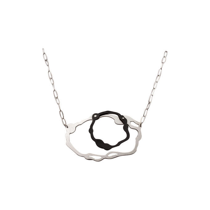Denisa Piatti-Dual tone Komu necklace- Silber geschwärzt