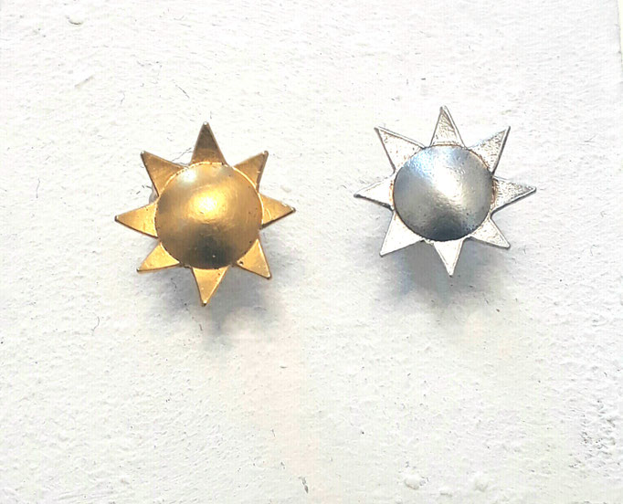 Eva Tesarik - Sonnenohrstecker - Silber, Silber vergoldet