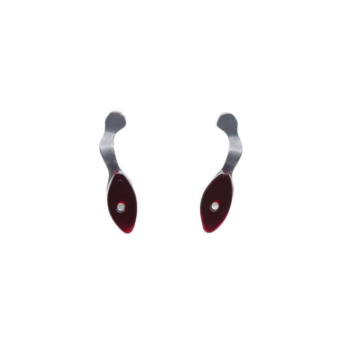 Denisa Piatti-Fiery earrings-Silber geschwärzt, Plexiglas