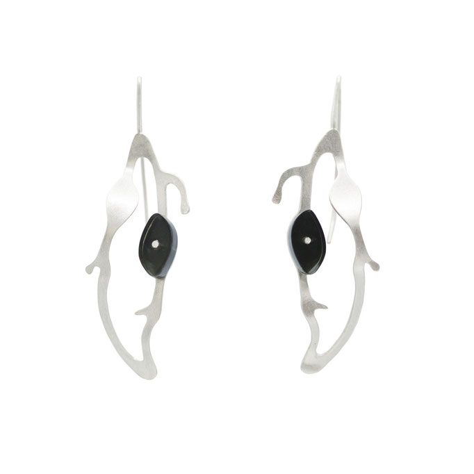 Denisa Piatti-Teardrop earrings-Silber, Plexiglas