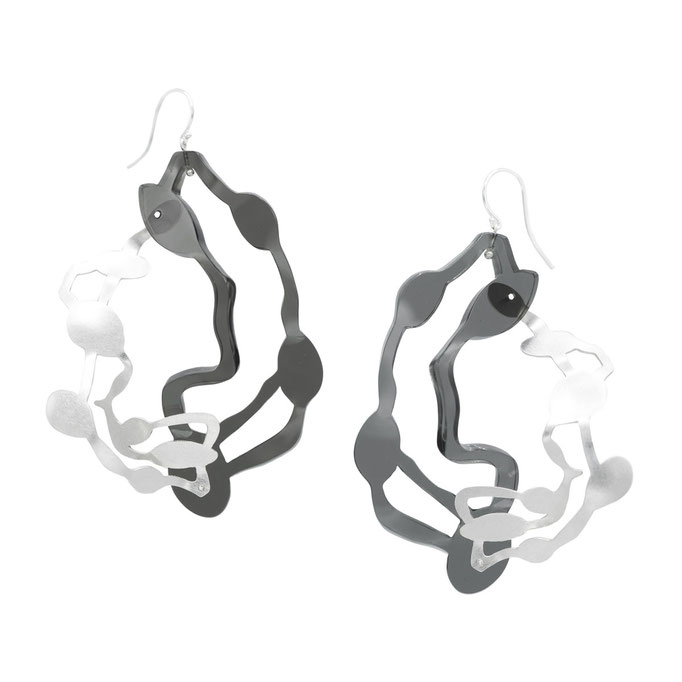 Denisa Piatti-Seaweed pendant earrings-Silber, Plexiglas