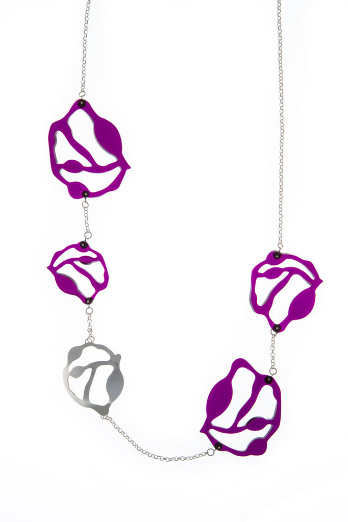  Denisa Piatti-Long Seaweed necklace- Silber, Plexiglas
