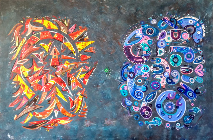Sol y Luna X 120x80 cm Huile et acrylique sur toile. 2017