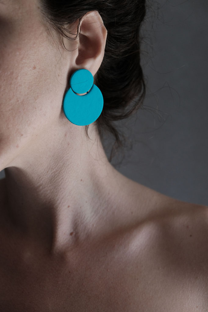 Disko earrings small turquoise 4,5 cm sterling silver post