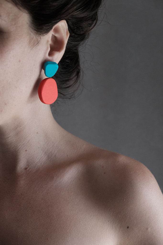 Roxi earrings drop turquoise red 5cm sterling silver post