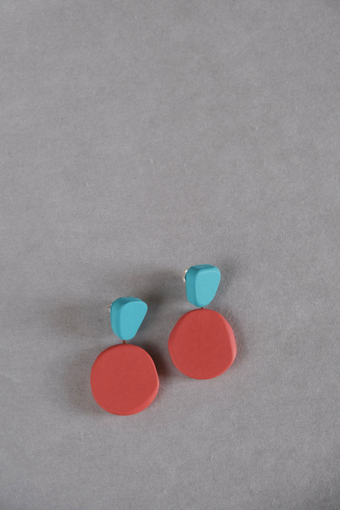 Roxi earrings drop turquoise red 5cm sterling silver post