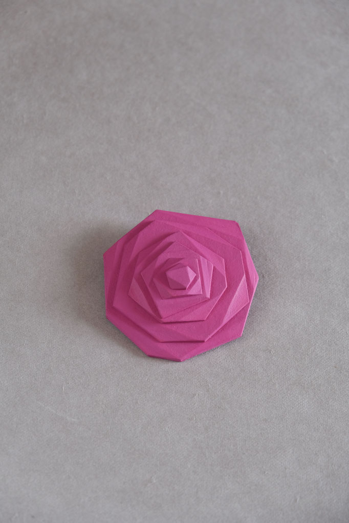 Rosa brooch pink 8cm magnetic or pinback closure