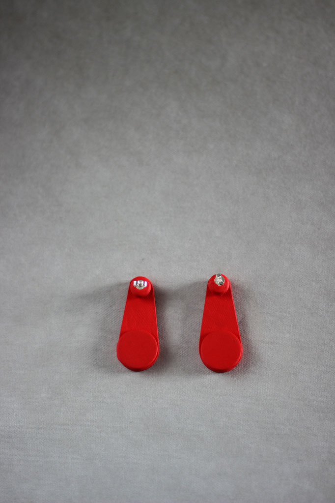 Celeste double earrings small 5cm red sterling silver posts 