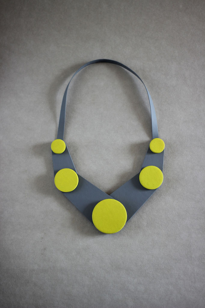 Celeste necklace ca.58cm chartreuse grey