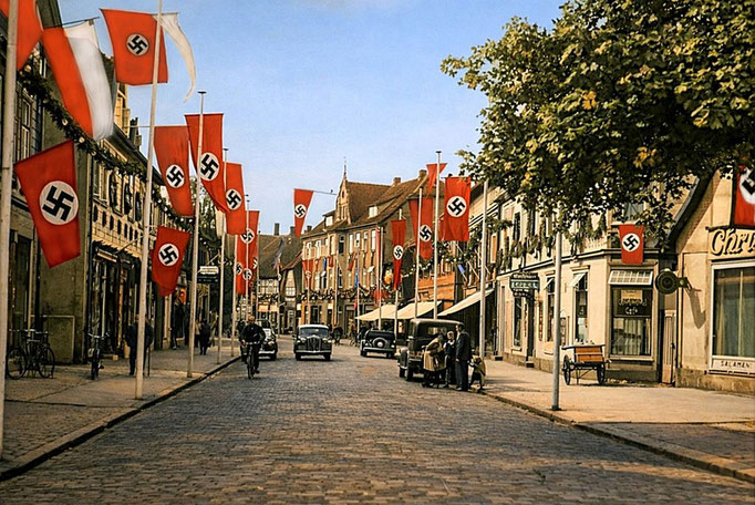 Reinhard Riedel Mofo digitale Bearbeitung Marktstraße Soltau 1937
