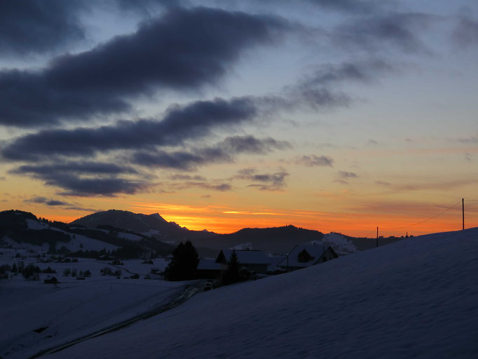 Sonnenuntergang Chörnlisegg mit Rigiblick