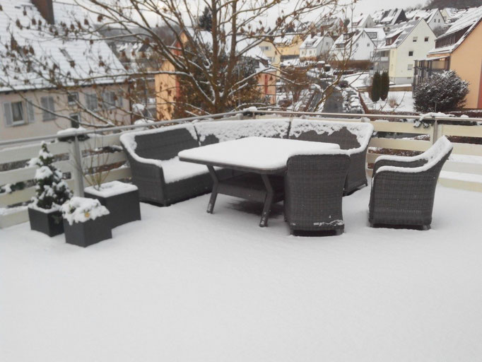 Ferienwohnung Herborn Terrasse im Winter