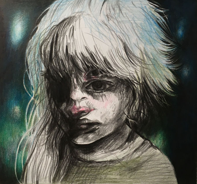 Are you just like me... (2019), color pencil on paper, 23 x 23 cm