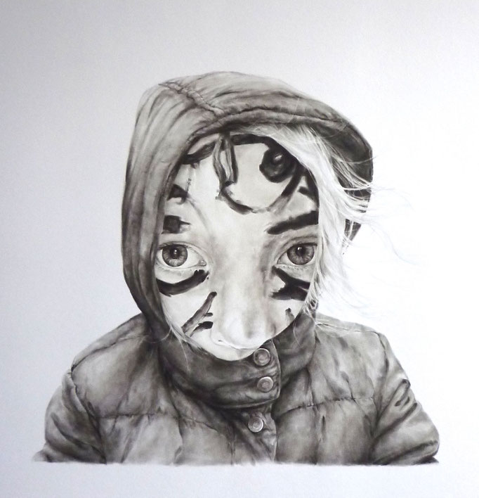 The hideout (2017),panpastel op papier, 70 x 70 cm