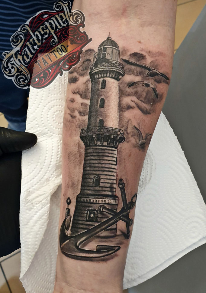 #leuchtturm #anker #tattoo #Farbspieltattoo 