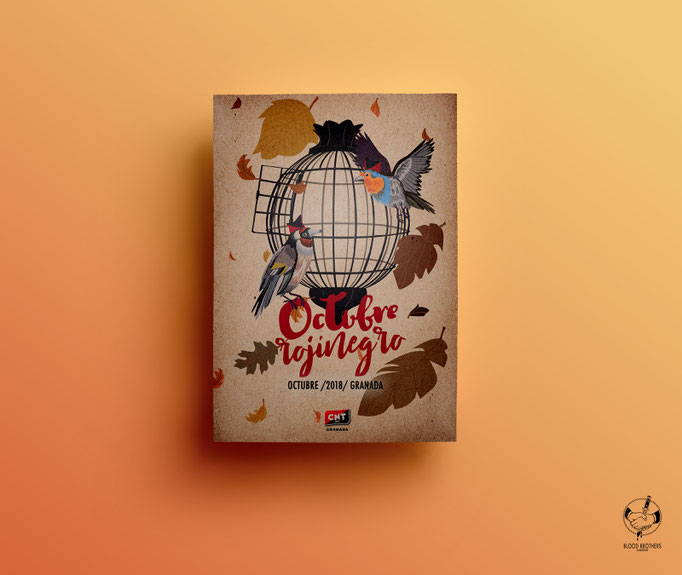 Cartel "Otoño roji-negro". CNT-AIT Granada.