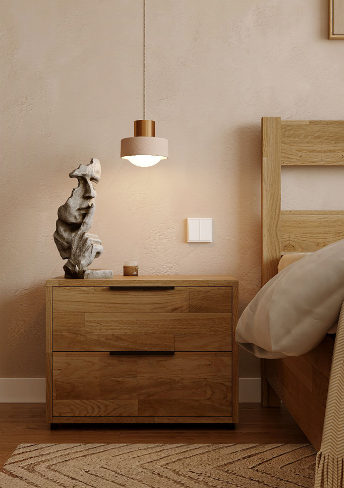 photorealistic bedroom interior architectural visualization with natural light - Dionis Studio
