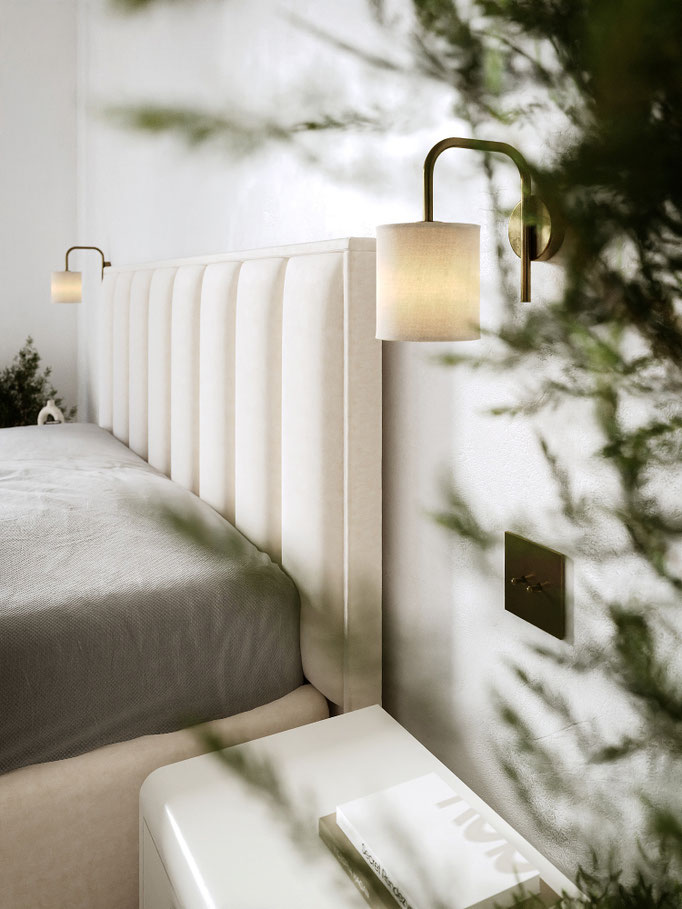 luxury bedroom interior architectural visualization with soft daylight - Dionis Studio
