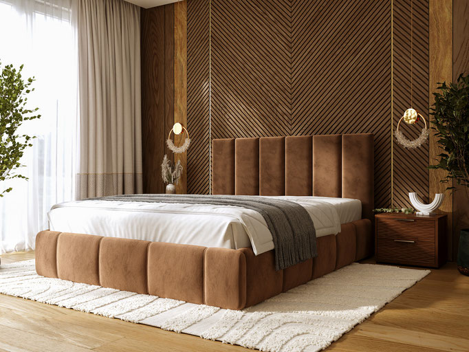 photorealistic bedroom interior architectural visualization with natural light - Dionis Studio