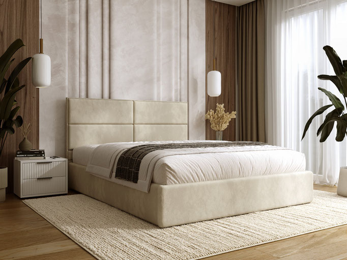 modern bedroom interior rendering for residential architecture - Dionis Studio