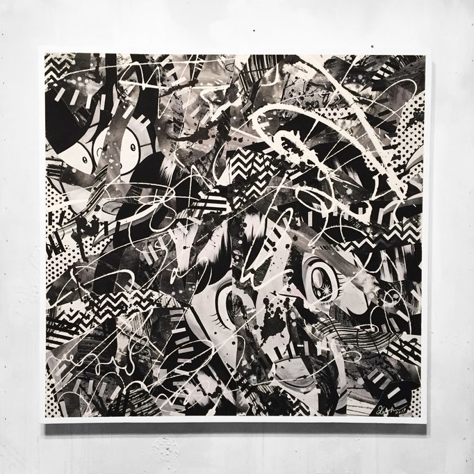 ブッ跳んだカップル 700×675×38mm / acrylic on canvas / 2019