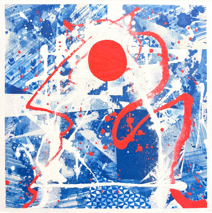 上旬 early  310×310×40mm / acrylic on canvas / 2025