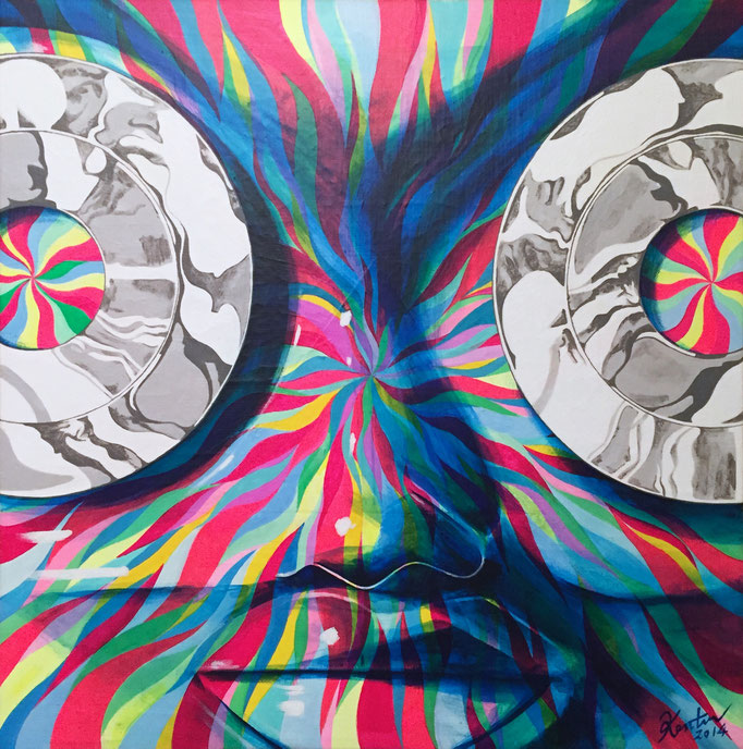 ウネリのウネリ455x455x40mm / acrylic on canvas / 2013