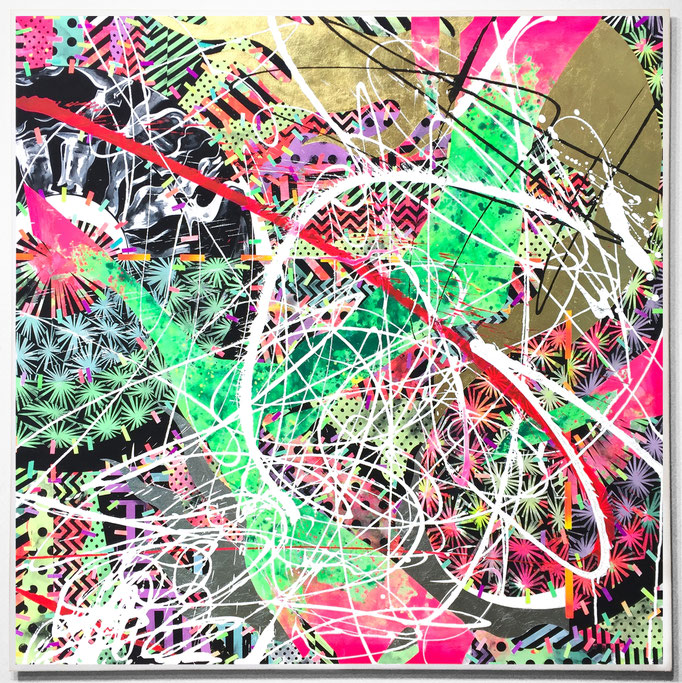 smashmake & new eyes 915x915x40mm / mixmedia on canvas / 2018