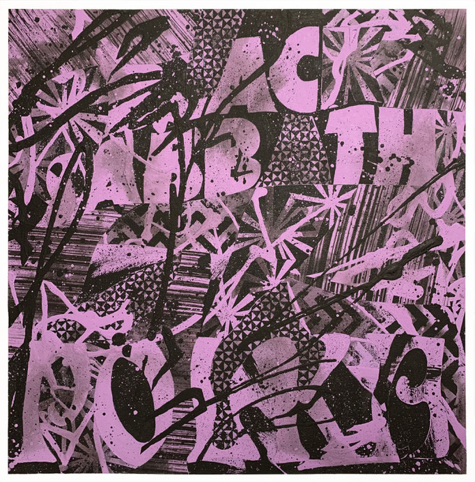 サバスとポルカ  325×325×20mm / acrylic on canvas / 2022