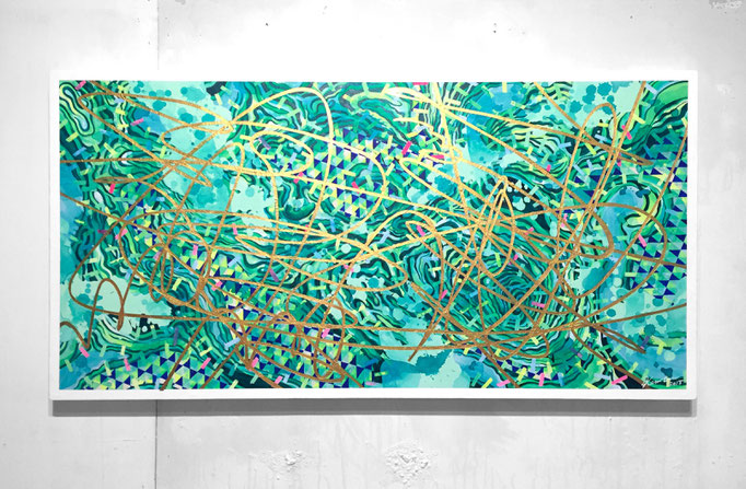 GOLDLINE 920x472x45mm / acrylic on canvas / 2018