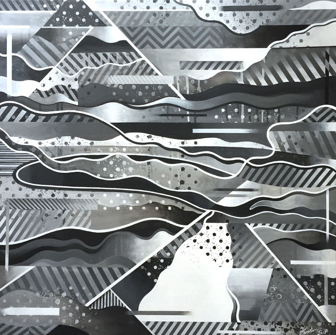 風景画 655x655x40mm / acrylic on canvas / 2015