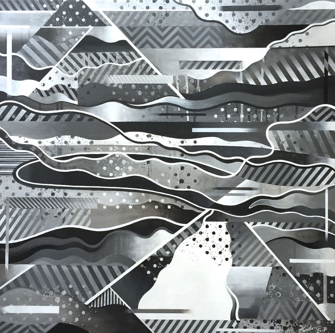 風景画 655x655x40mm / acrylic on canvas / 2015