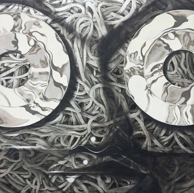 銀の蕎麦 540x540x40mm / acrylic on canvas / 2016