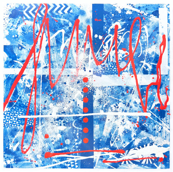 水準 water lebel   430×430×40mm / acrylic on canvas / 2025