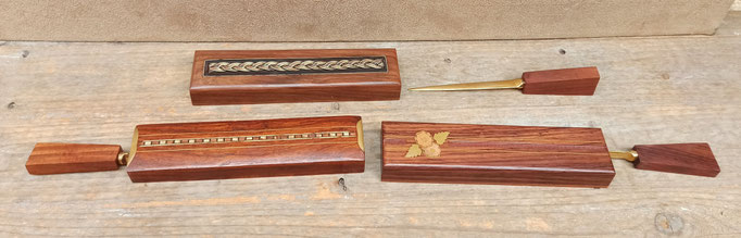 Abrecartas madera y latón. Ref 7020. 23x5x2,5